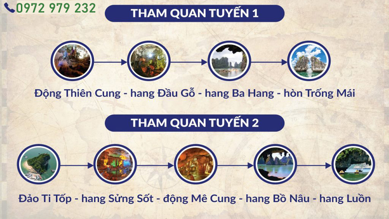 Các tuyến tham quan Vịnh Hạ Long