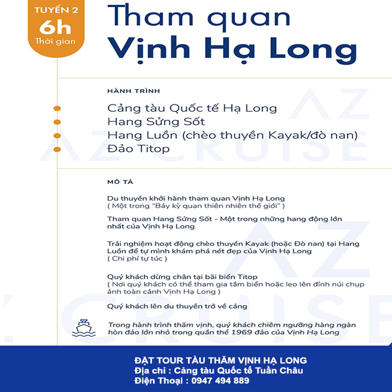 Các tuyến tham quan Vịnh Hạ Long